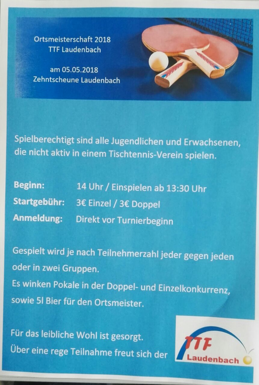 Ortsmeisterschaft TTF Laudenbach